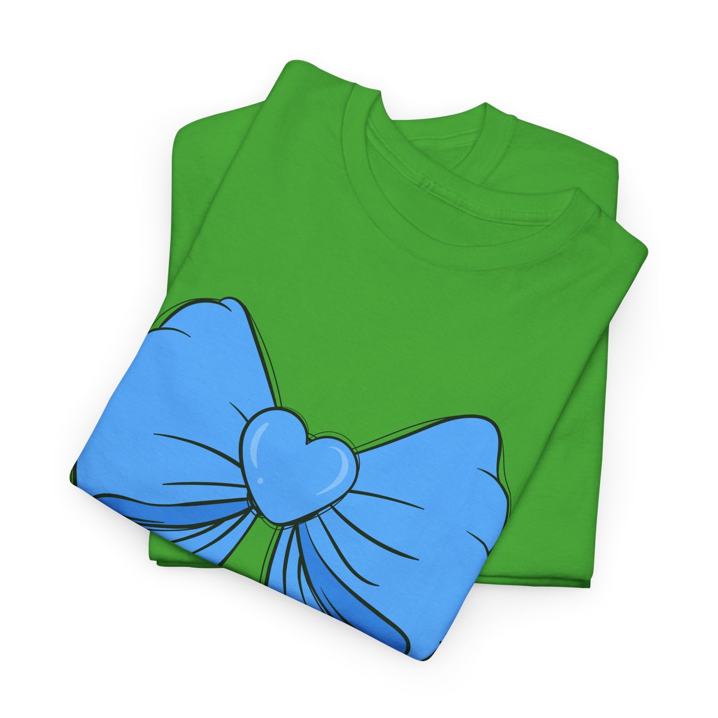 Blue Bow Heart Unisex Tee | Cute Graphic T-Shirt, Gift for Friends, Trendy Casual Wear, Birthday Apparel, Stylish Everyday Top