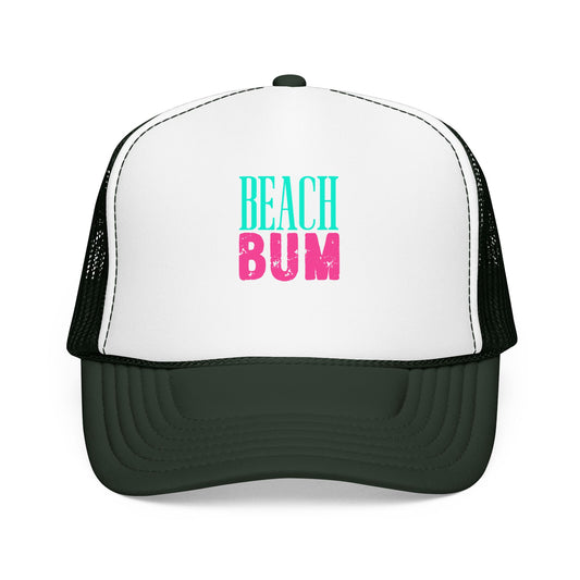 Beach Bum Trucker Hat - Retro Surf Foam Mesh Cap