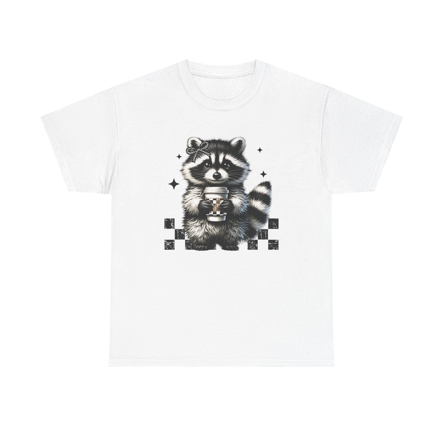 Cute Raccoon Graphic Tee, Unisex Cotton Shirt, Animal Lover Gift, Casual Wear, Fun Nature Tee, Birthday Present, Everyday Style