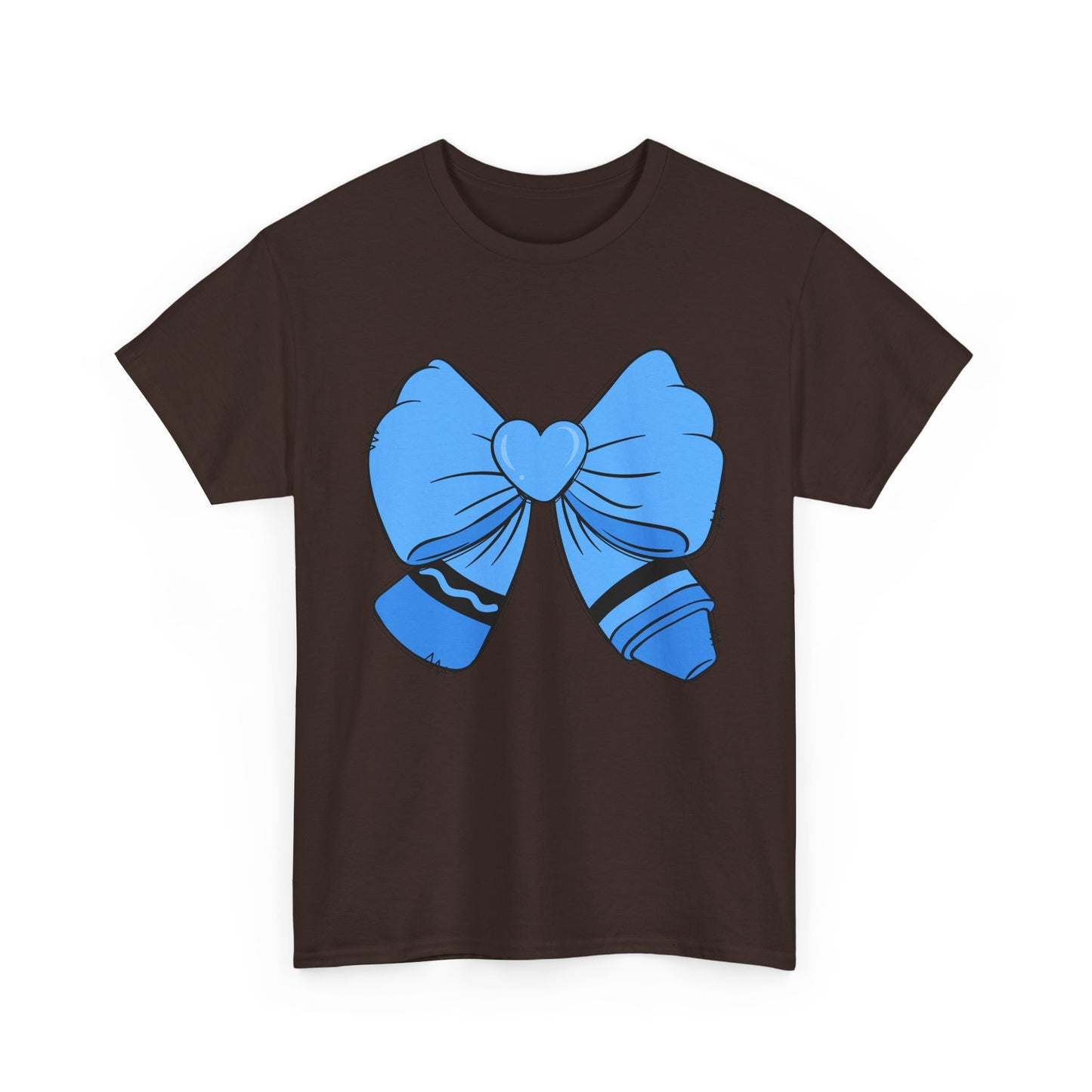 Blue Bow Heart Unisex Tee | Cute Graphic T-Shirt, Gift for Friends, Trendy Casual Wear, Birthday Apparel, Stylish Everyday Top