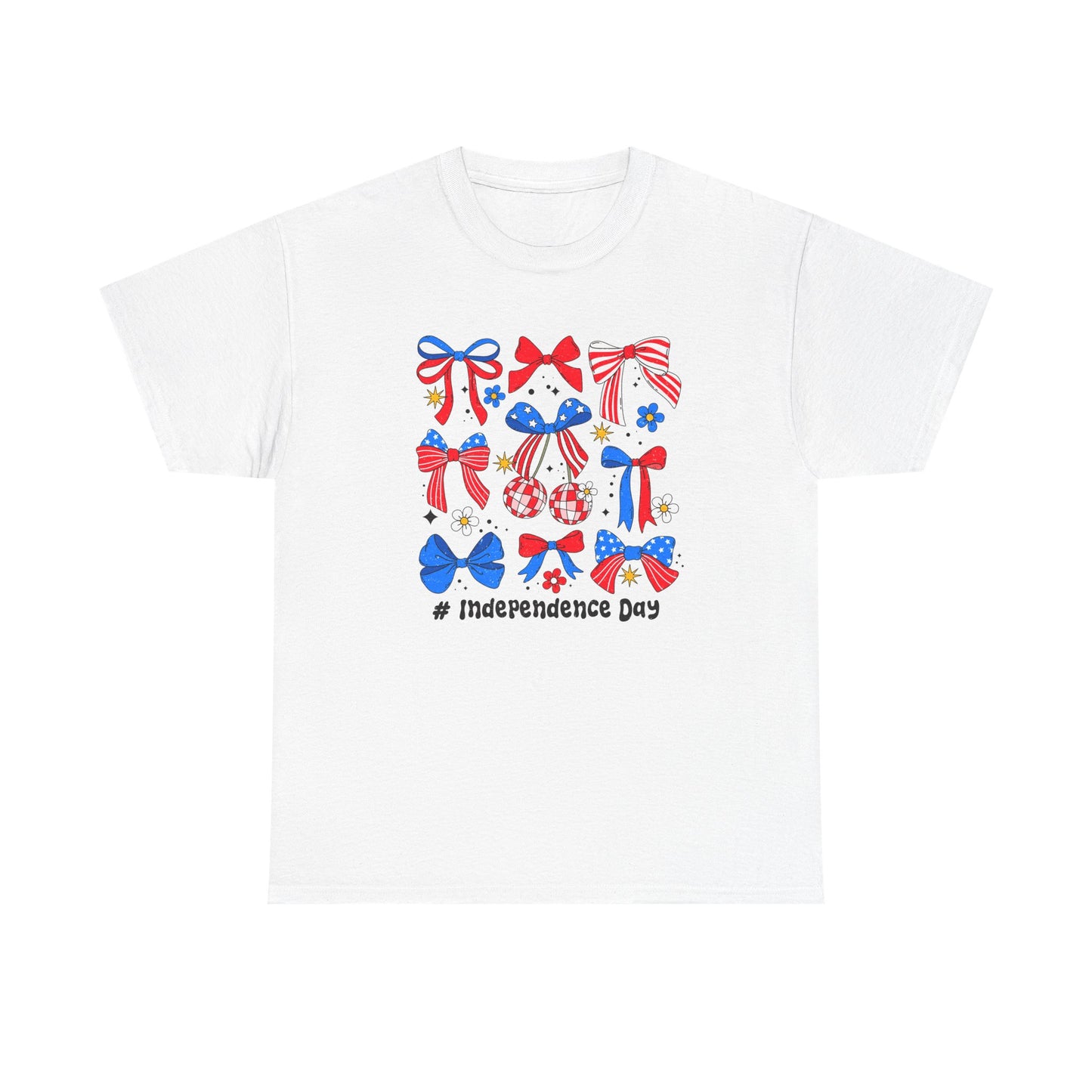 Patriotic Bow Graphic Tee for Independence Day
