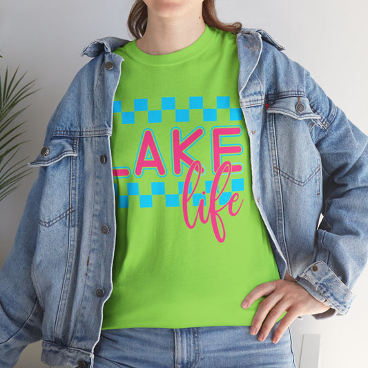 Lake Life Unisex Heavy Cotton Tee, Summer Shirt, Lake Vacation Tee, Gift for Lake Lovers, Casual Daywear, Outdoor Adventure Top