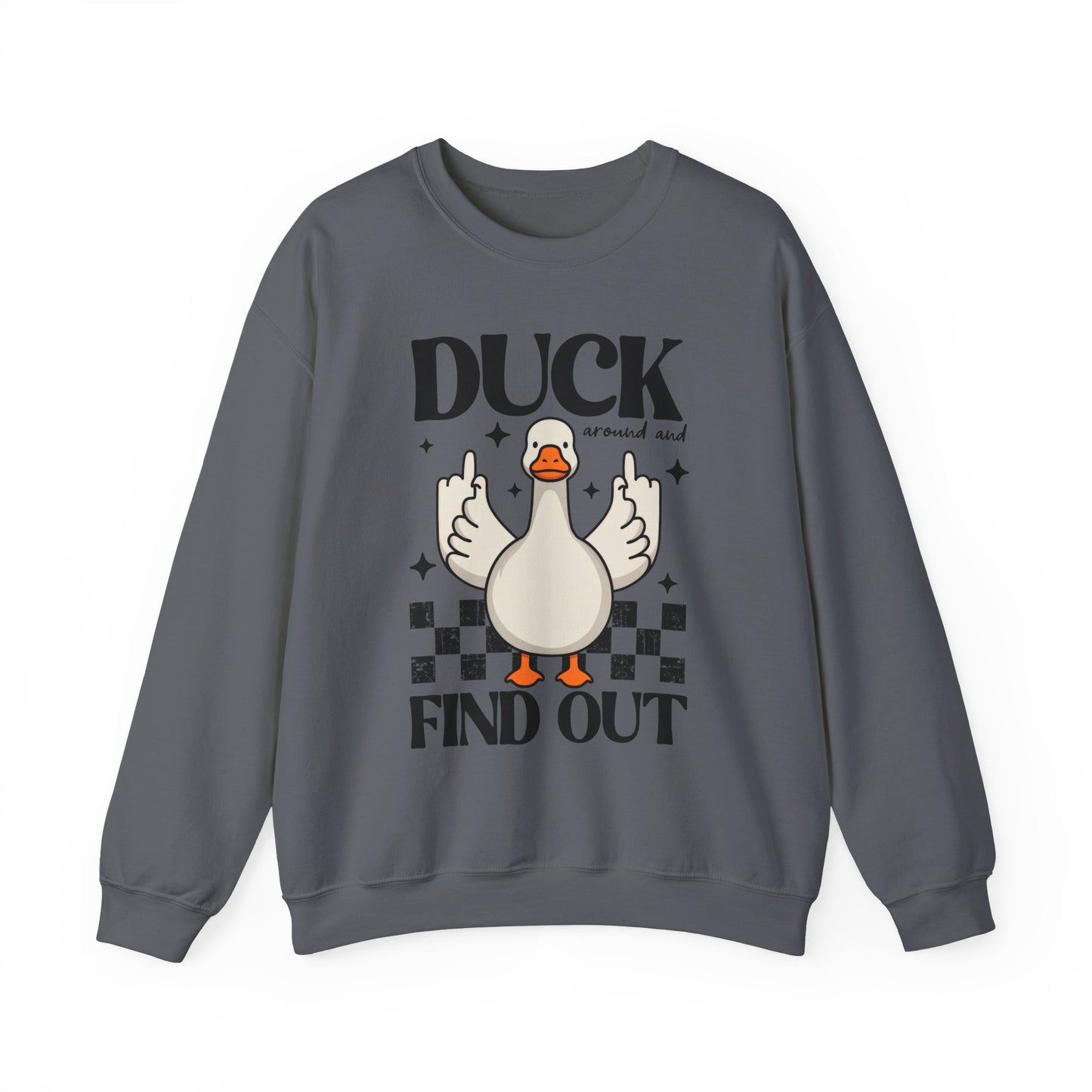 Whimsical Duck Graphic Sweatshirt - Fun Cozy Apparel for Animal Lovers, Ideal Gift for Birthdays, Holidays, Casual Wear, Funny Gift
