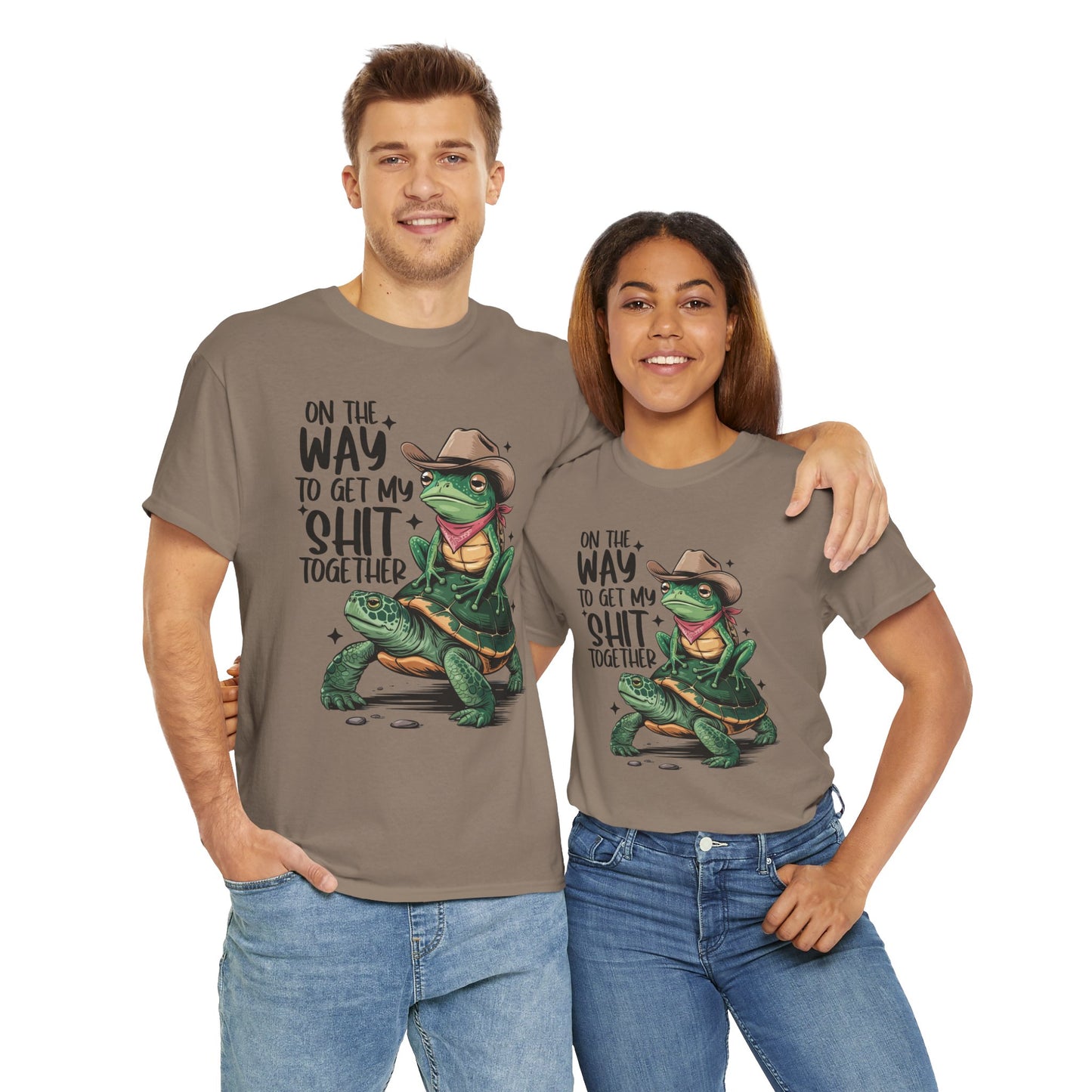 Graphic Tee - Frog Riding a Turtle On My Way To Get My Shit Together Tshirt