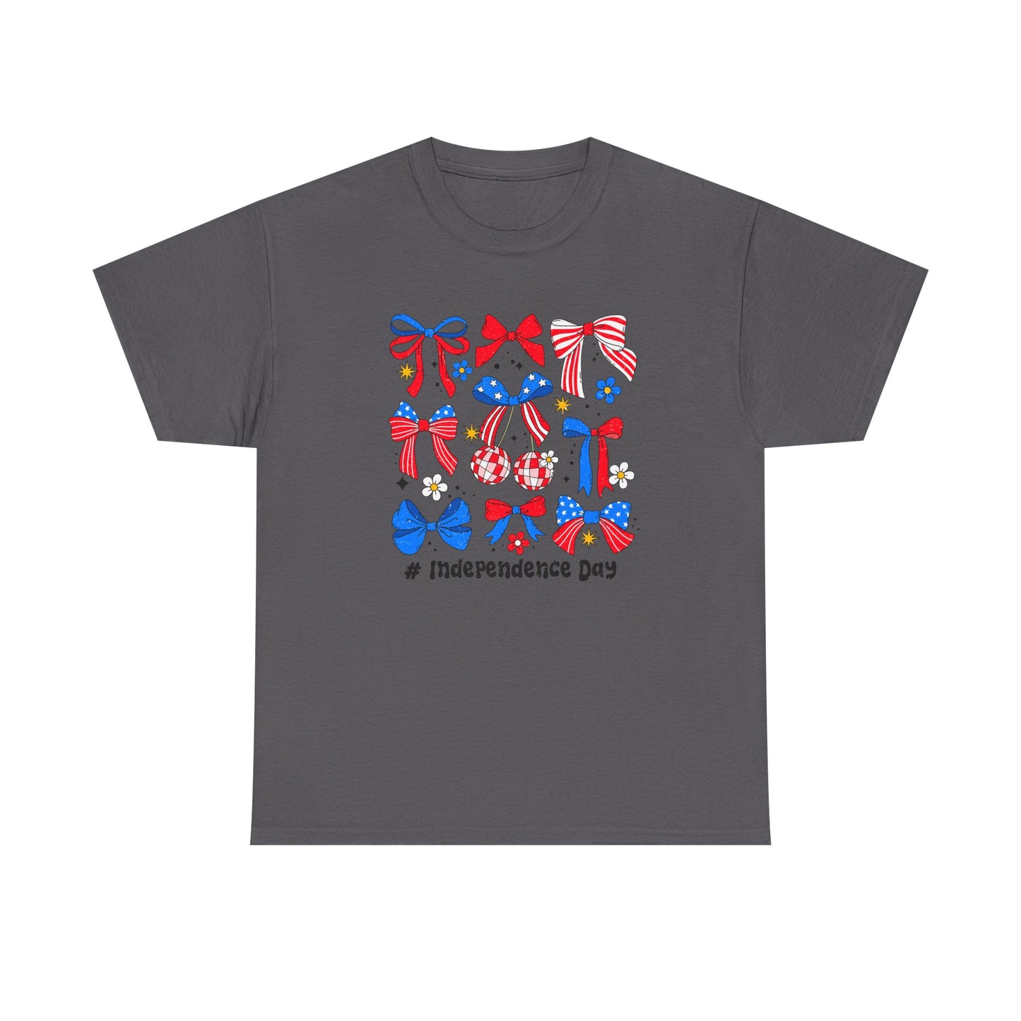 Patriotic Bow Graphic Tee for Independence Day