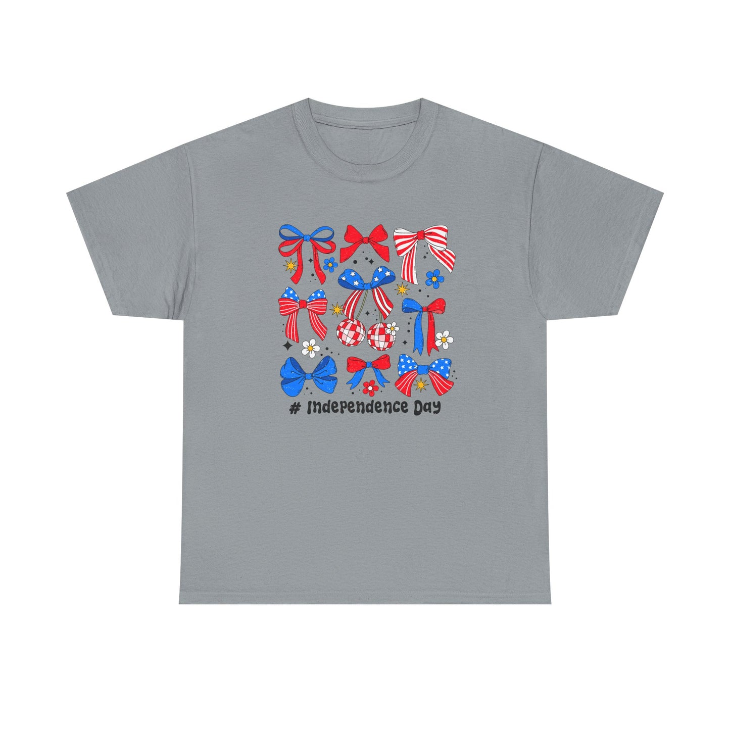 Patriotic Bow Graphic Tee for Independence Day