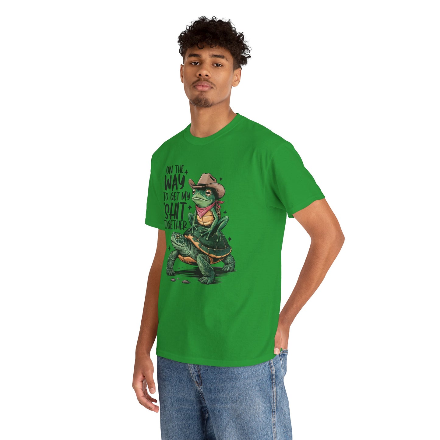 Graphic Tee - Frog Riding a Turtle On My Way To Get My Shit Together Tshirt