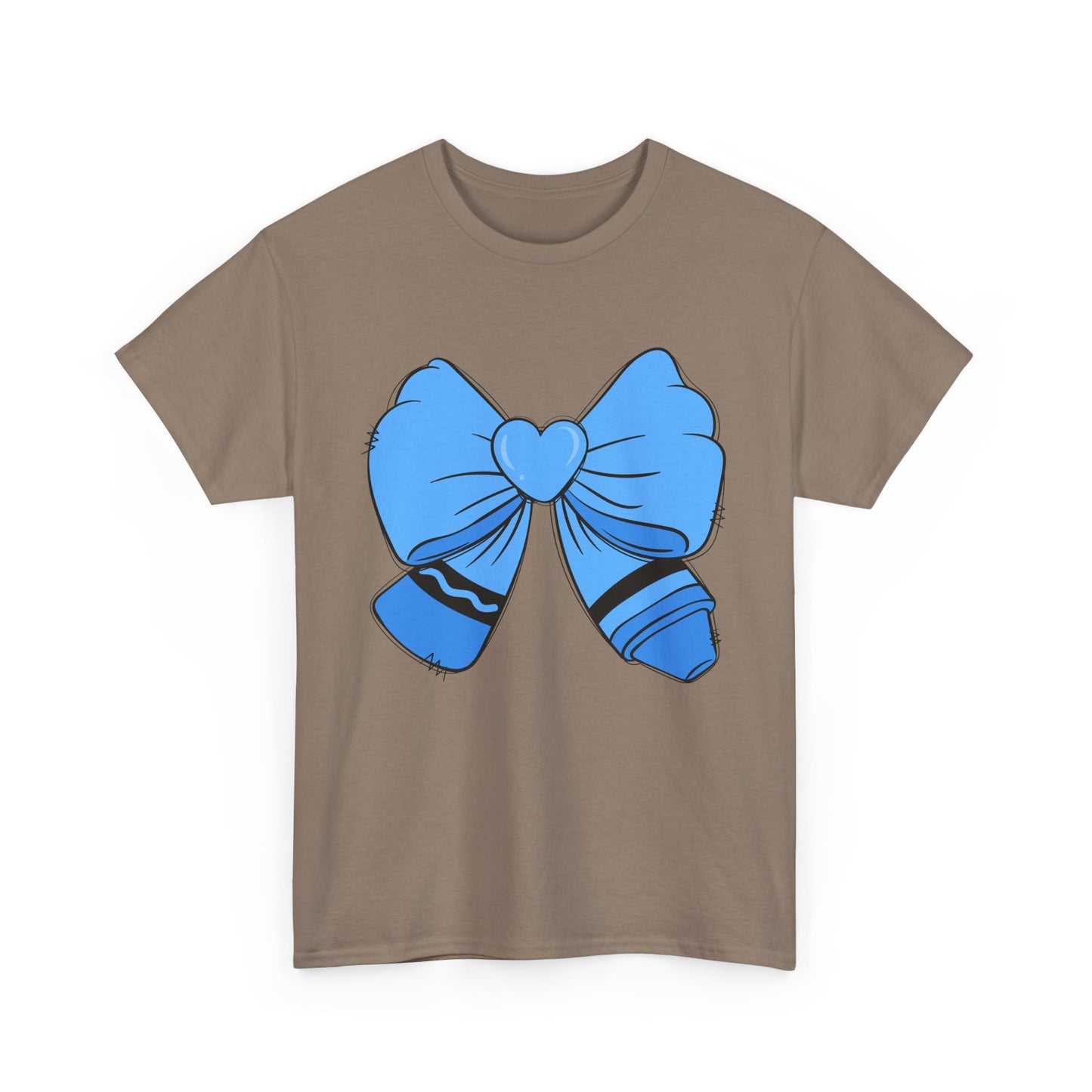 Blue Bow Heart Unisex Tee | Cute Graphic T-Shirt, Gift for Friends, Trendy Casual Wear, Birthday Apparel, Stylish Everyday Top