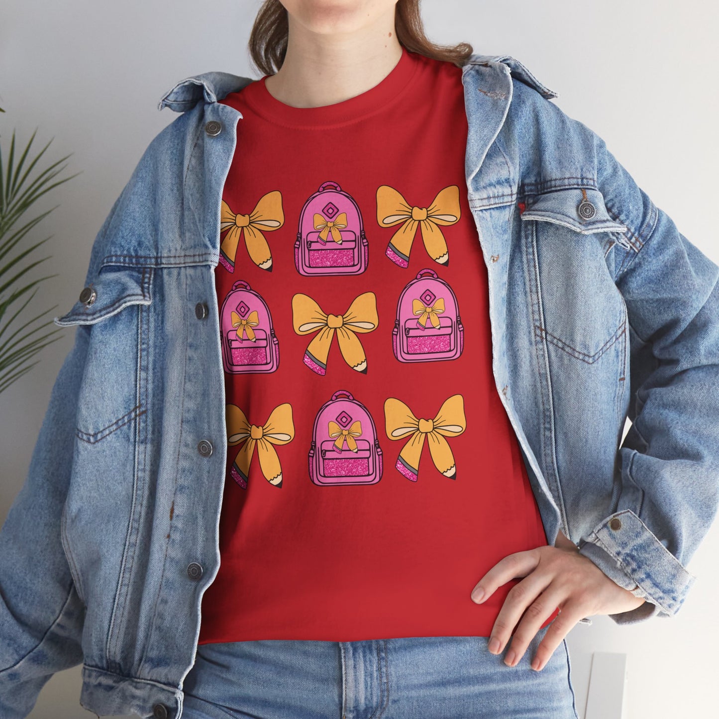 Cute Bow and Backpack Tee - Fun, Comfortable Unisex T-Shirt, Perfect for School Days, Gifts for Kids, Back to School, Casual Wear, [...]