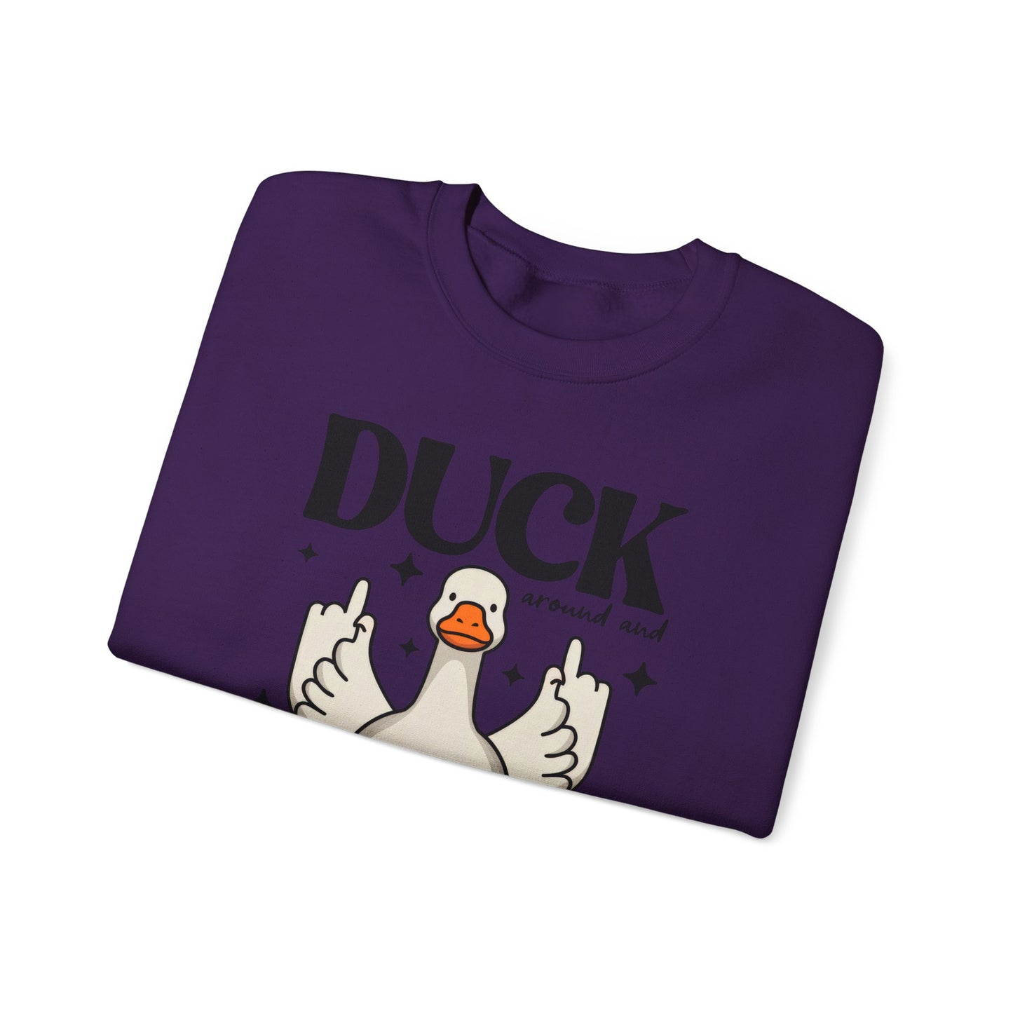 Whimsical Duck Graphic Sweatshirt - Fun Cozy Apparel for Animal Lovers, Ideal Gift for Birthdays, Holidays, Casual Wear, Funny Gift