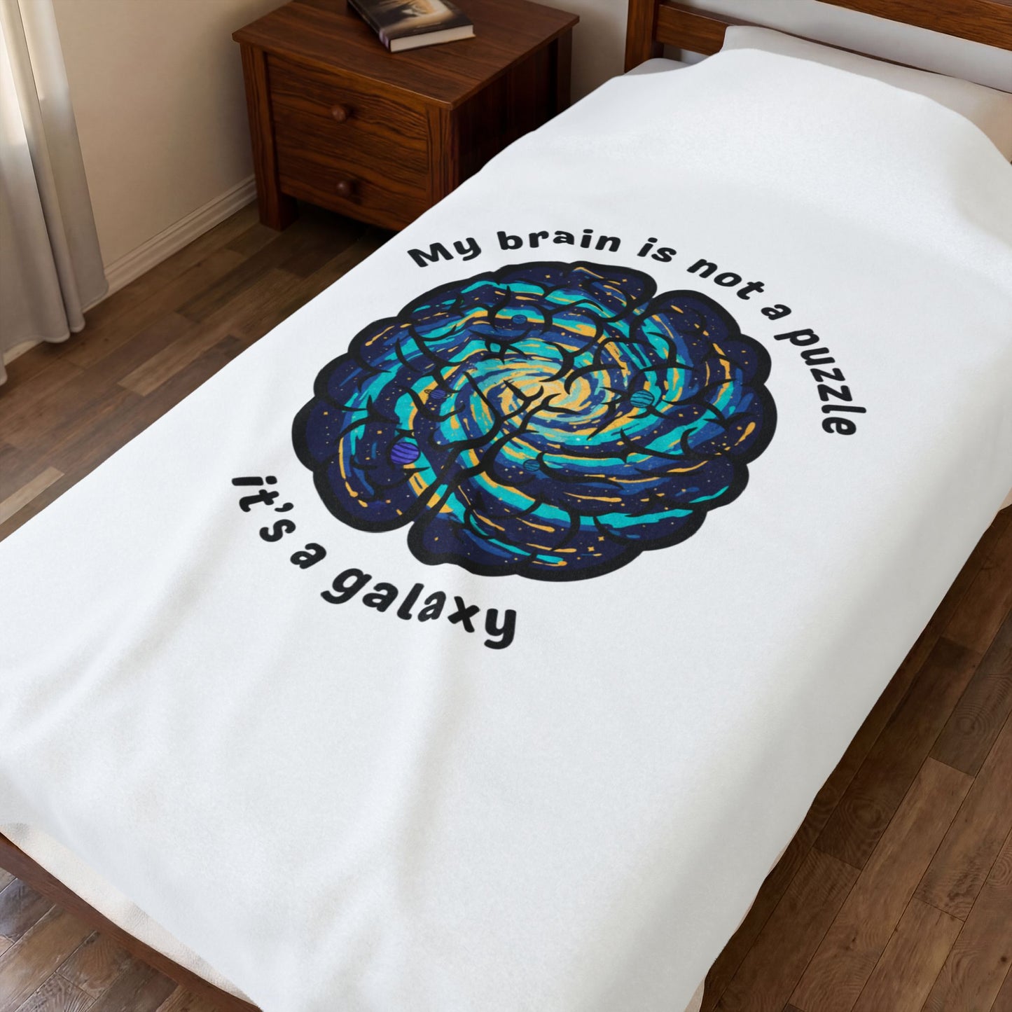 My Brain Is Not a Puzzle It’s a Galaxy Velveteen Plush Blanket | Neurodiversity, Autism Acceptance