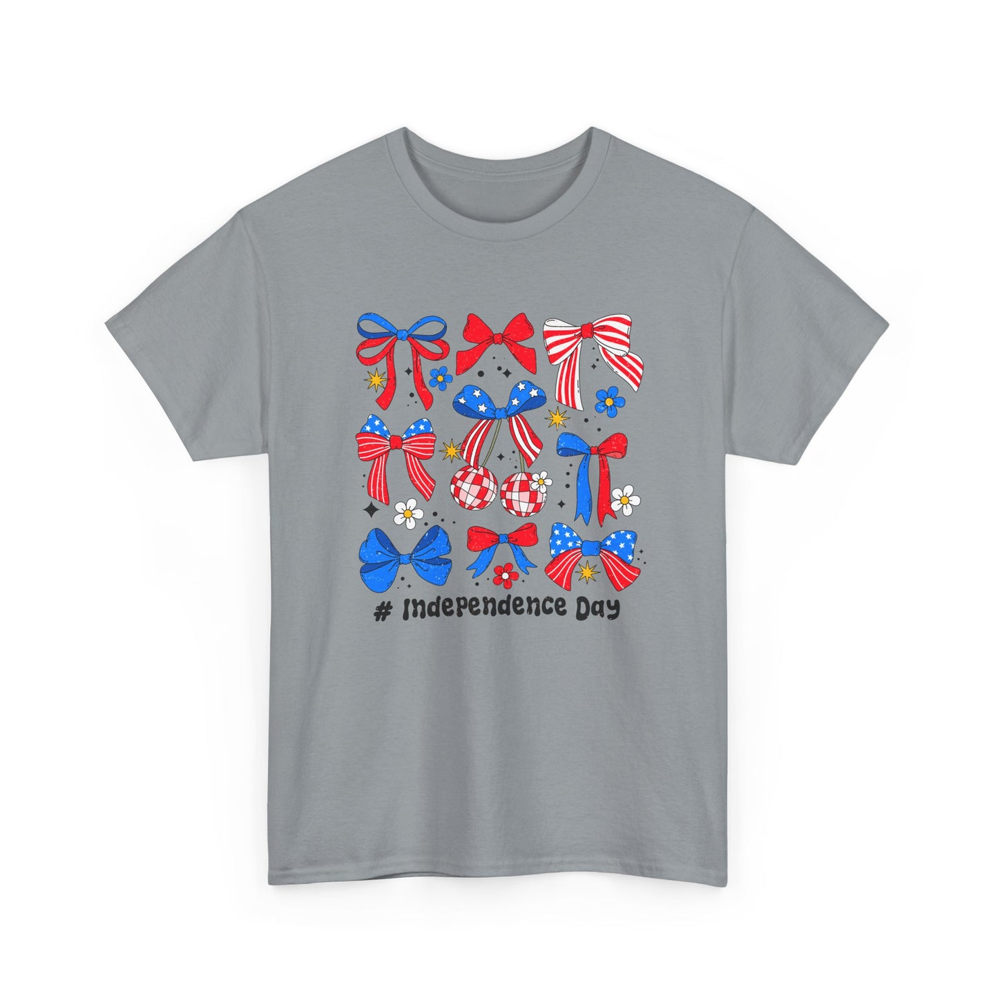 Patriotic Bow Graphic Tee for Independence Day