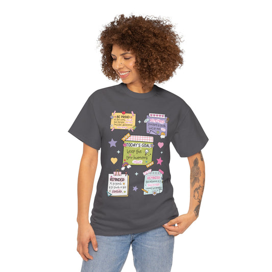 Goal-Setting Unisex Heavy Cotton Tee, Motivational T-Shirt, Inspirational Apparel, Daily Reminder Shirt, Self-Care Gift, Positive Vibes Wear