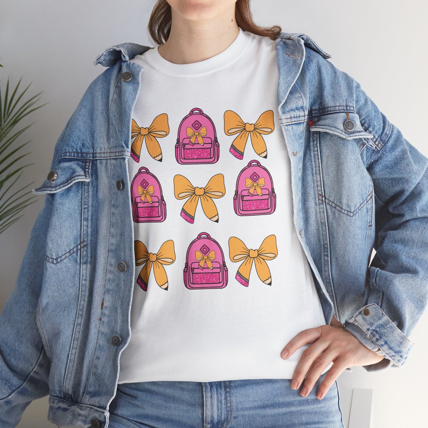 Cute Bow and Backpack Tee - Fun, Comfortable Unisex T-Shirt, Perfect for School Days, Gifts for Kids, Back to School, Casual Wear, [...]