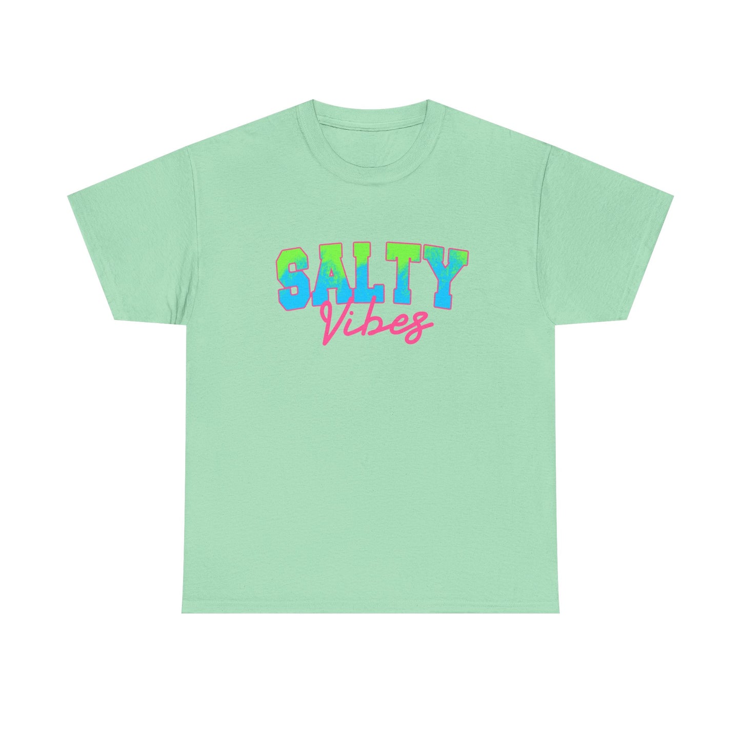 Salty Vibes Unisex Heavy Cotton Tee | Casual Summer Shirt, Beachwear, Gift for Friends, Ocean Lover, Graphic Tee