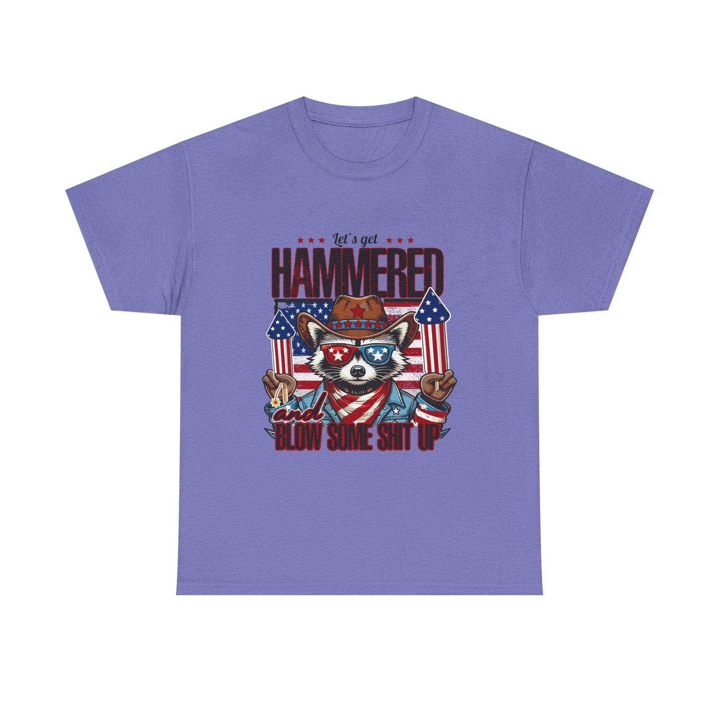Patriotic Let's Get Hammered! American Party Raccoon Shirt