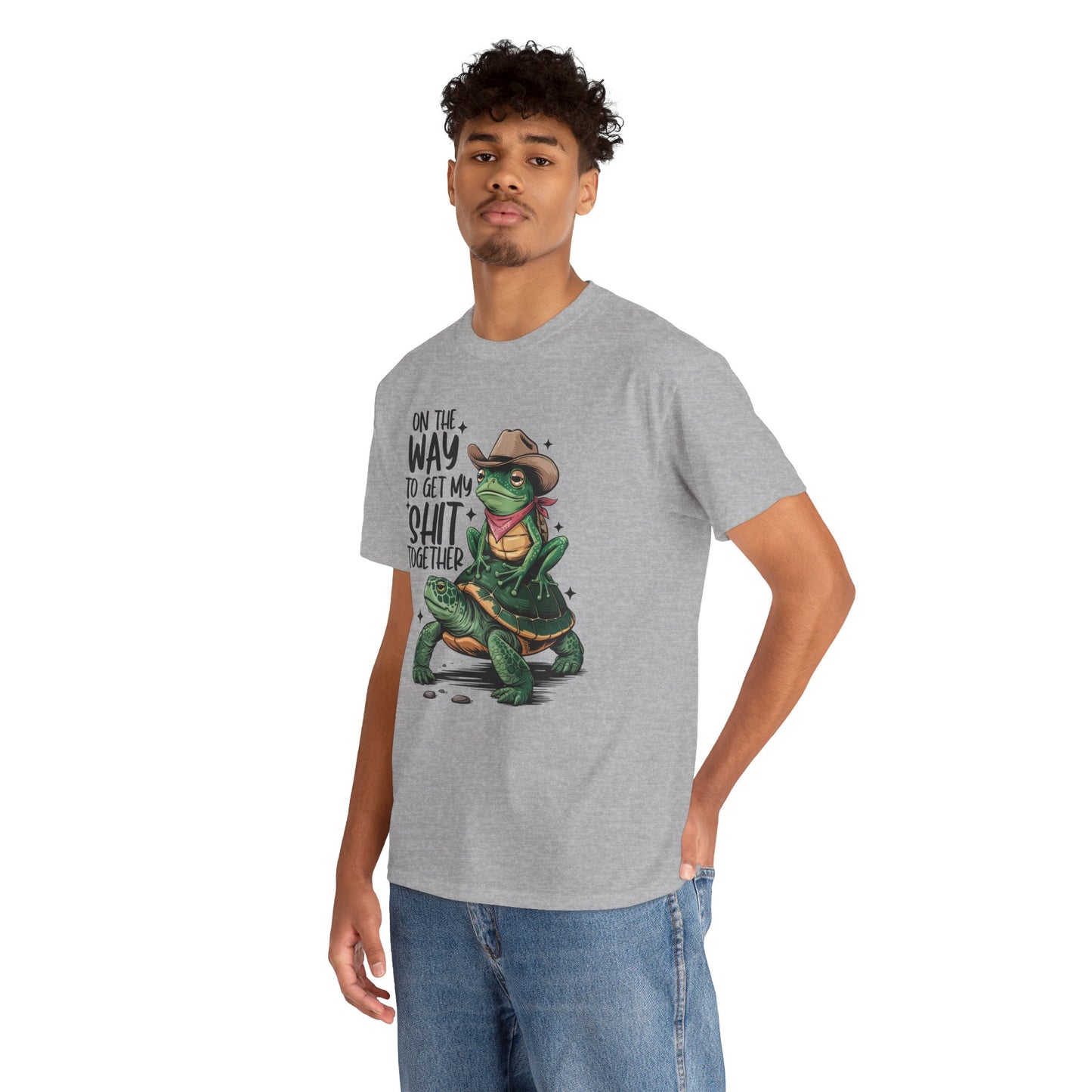 Graphic Tee - Frog Riding a Turtle On My Way To Get My Shit Together Tshirt