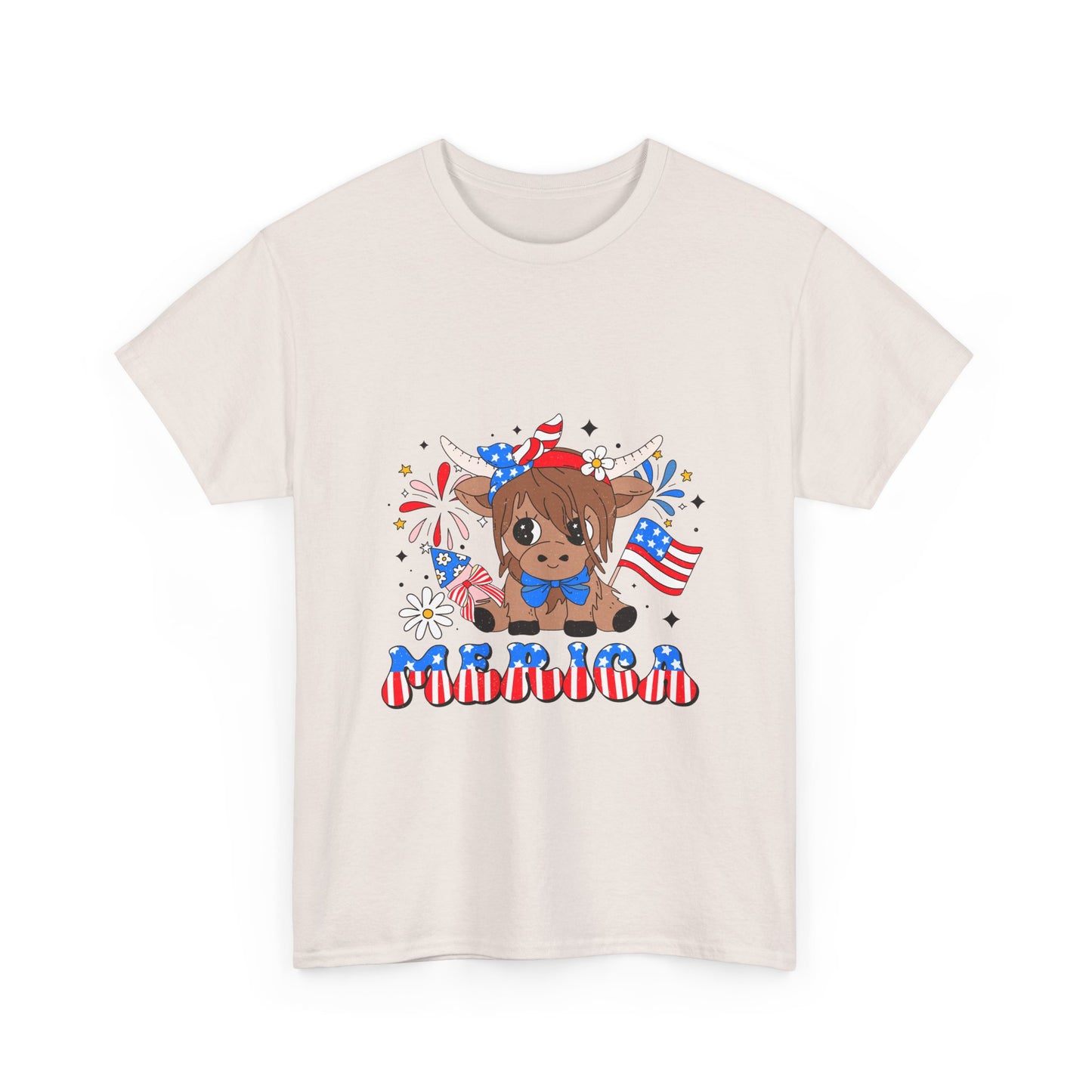 Patriotic Highland Cow T-shirt
