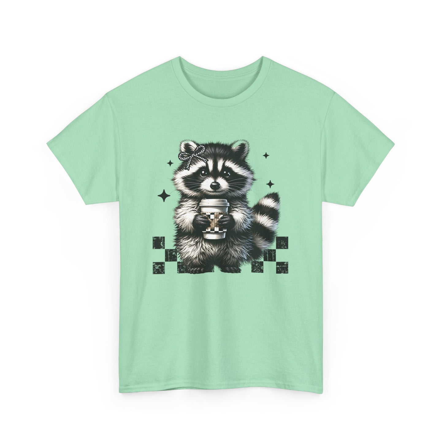 Cute Raccoon Graphic Tee, Unisex Cotton Shirt, Animal Lover Gift, Casual Wear, Fun Nature Tee, Birthday Present, Everyday Style