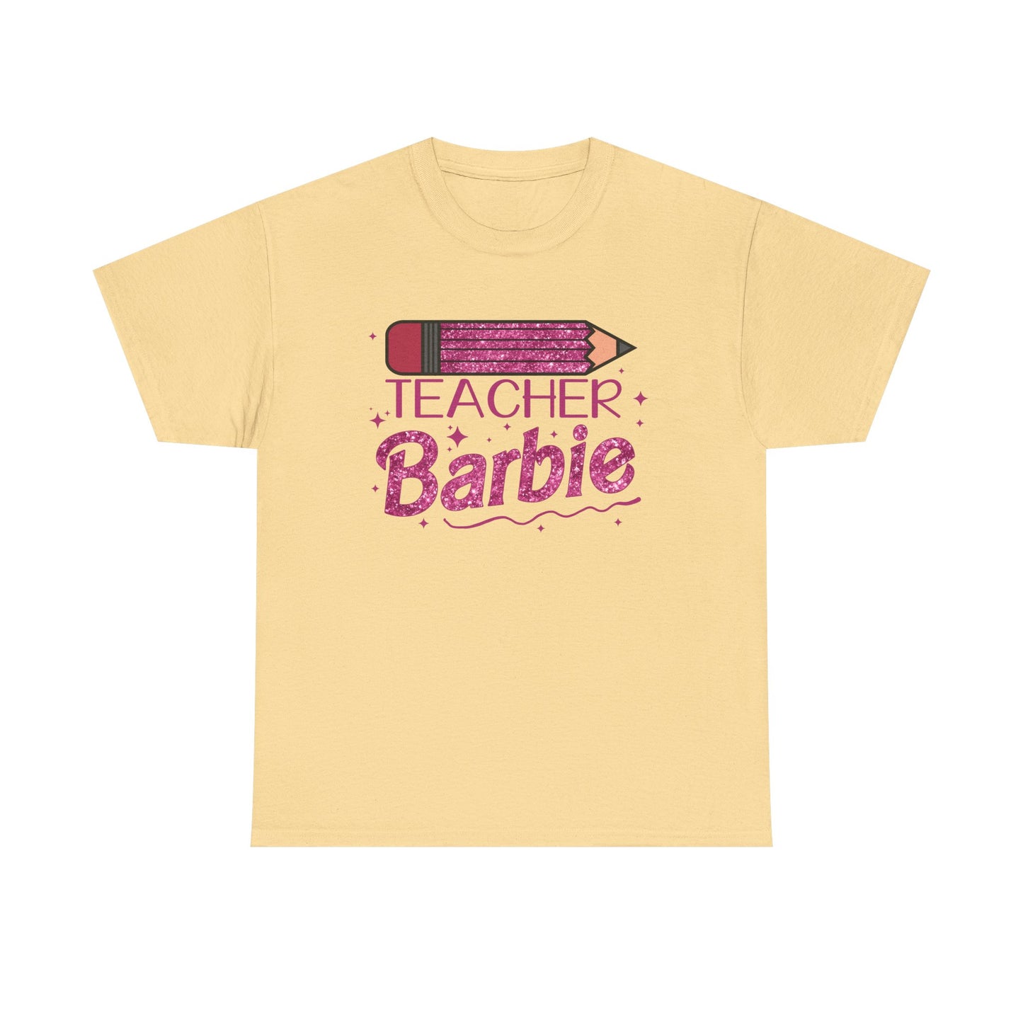 Pink Glittery Pencil Teacher Barbie T-Shirt