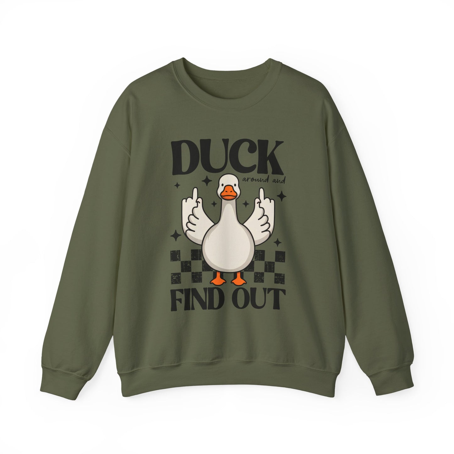 Whimsical Duck Graphic Sweatshirt - Fun Cozy Apparel for Animal Lovers, Ideal Gift for Birthdays, Holidays, Casual Wear, Funny Gift