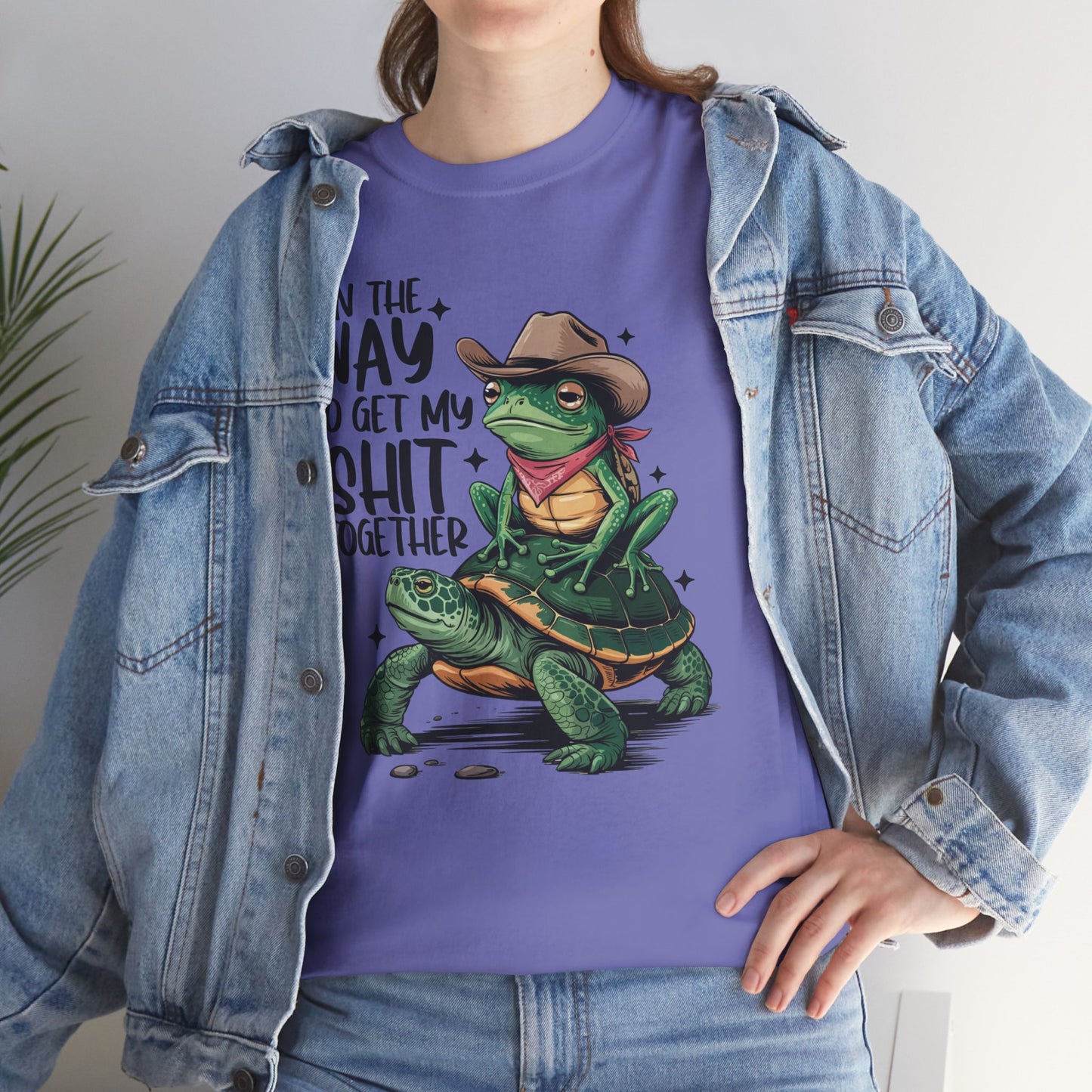 Graphic Tee - Frog Riding a Turtle On My Way To Get My Shit Together Tshirt