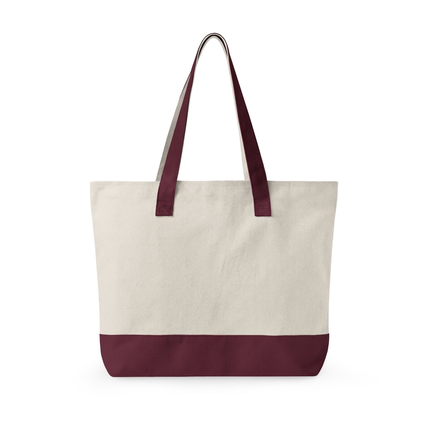 Canvas Tote Bag with Cute Ribbon Bow Print — Zippered Cotton Shopper