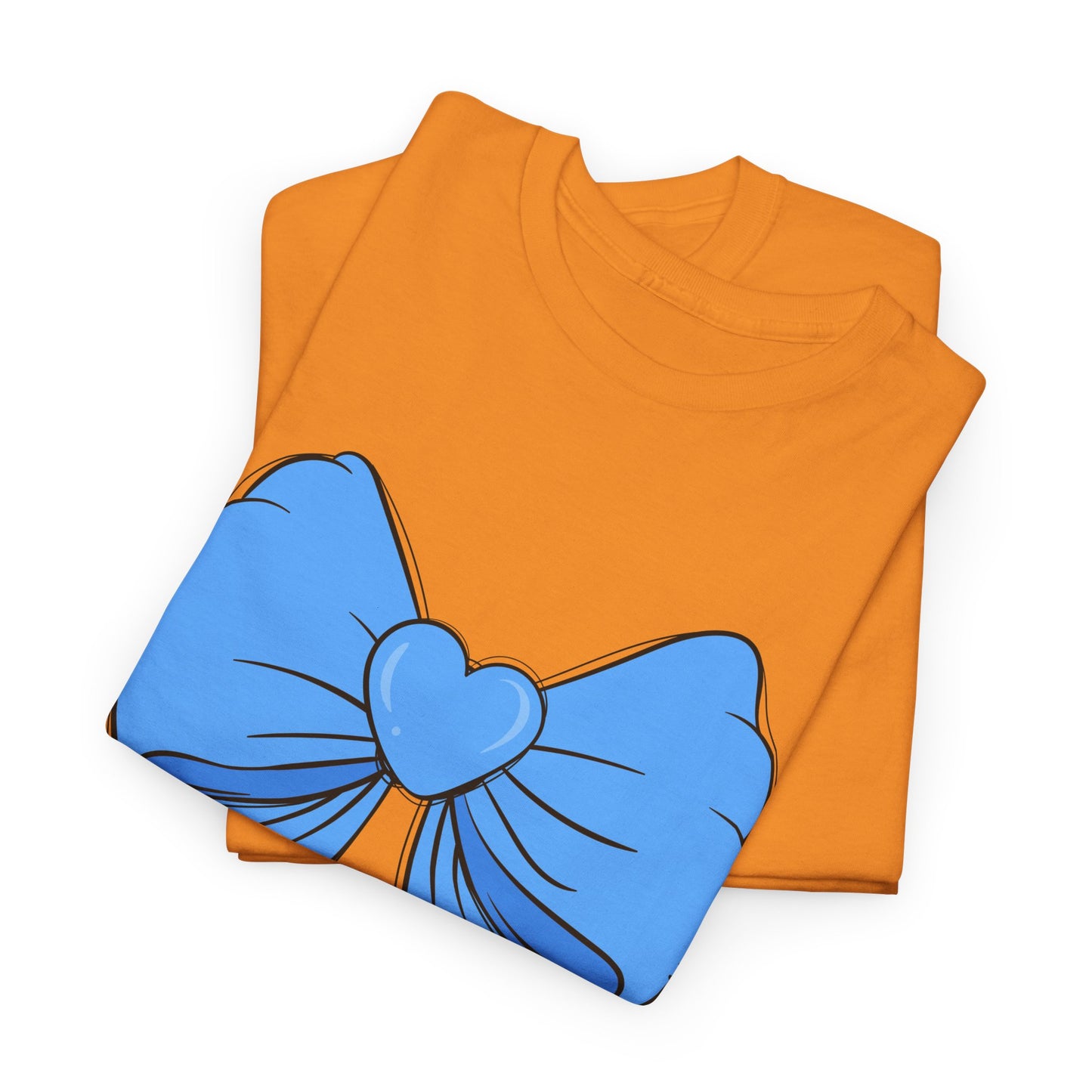 Blue Bow Heart Unisex Tee | Cute Graphic T-Shirt, Gift for Friends, Trendy Casual Wear, Birthday Apparel, Stylish Everyday Top