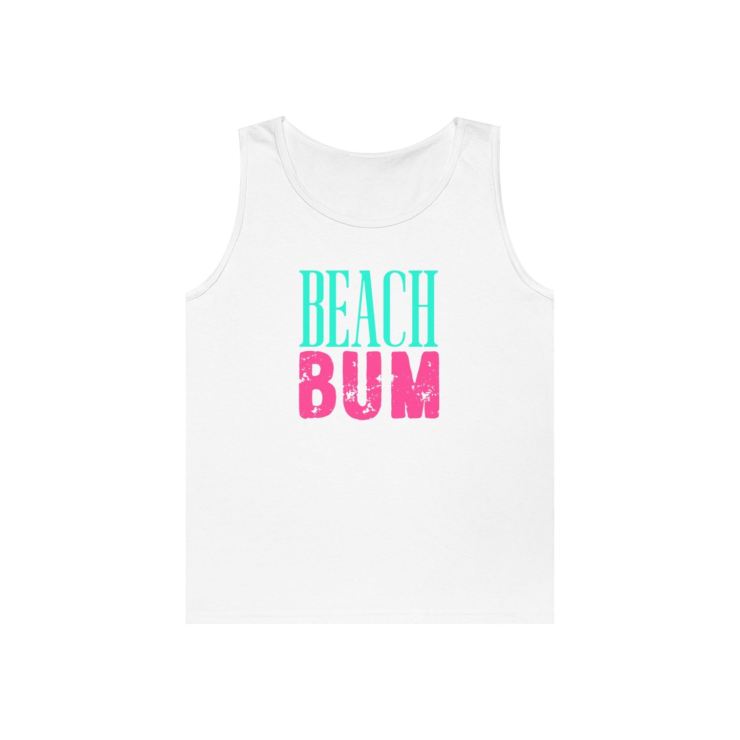 Beach Bum Tank Top – Retro Teal & Pink Summer Graphic