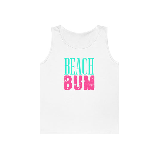 Beach Bum Tank Top – Retro Teal & Pink Summer Graphic