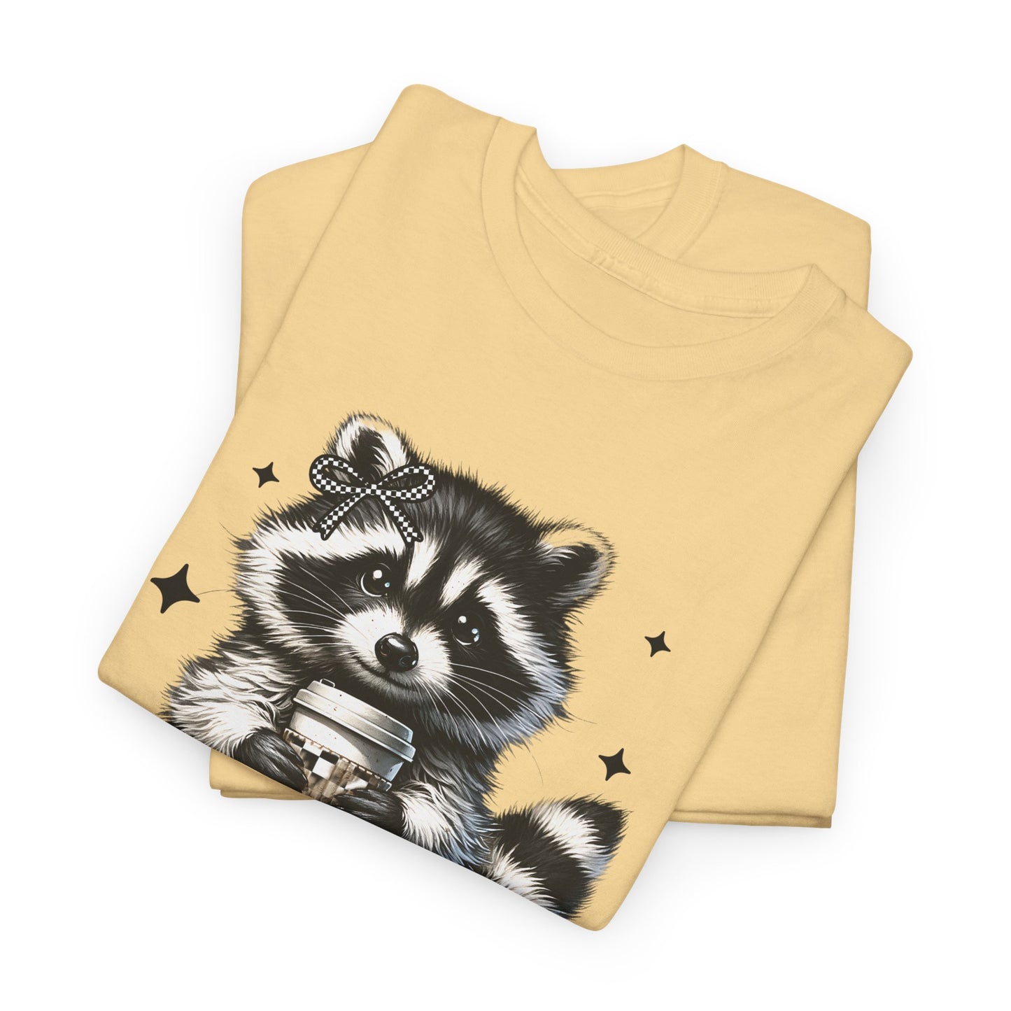 Cute Raccoon Graphic Tee, Unisex Cotton Shirt, Animal Lover Gift, Casual Wear, Fun Nature Tee, Birthday Present, Everyday Style