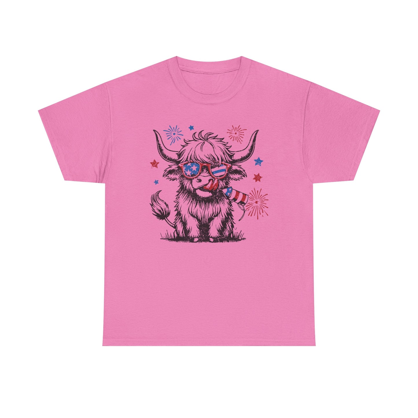 Patriotic Highland Cow Tee