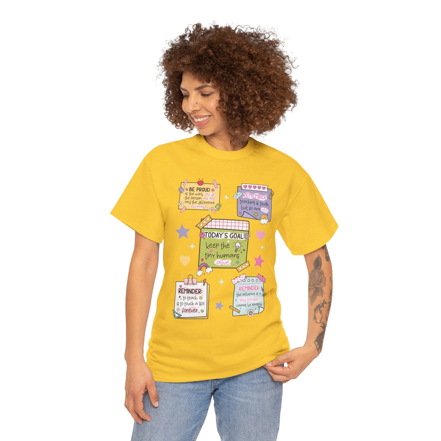 Goal-Setting Unisex Heavy Cotton Tee, Motivational T-Shirt, Inspirational Apparel, Daily Reminder Shirt, Self-Care Gift, Positive Vibes Wear
