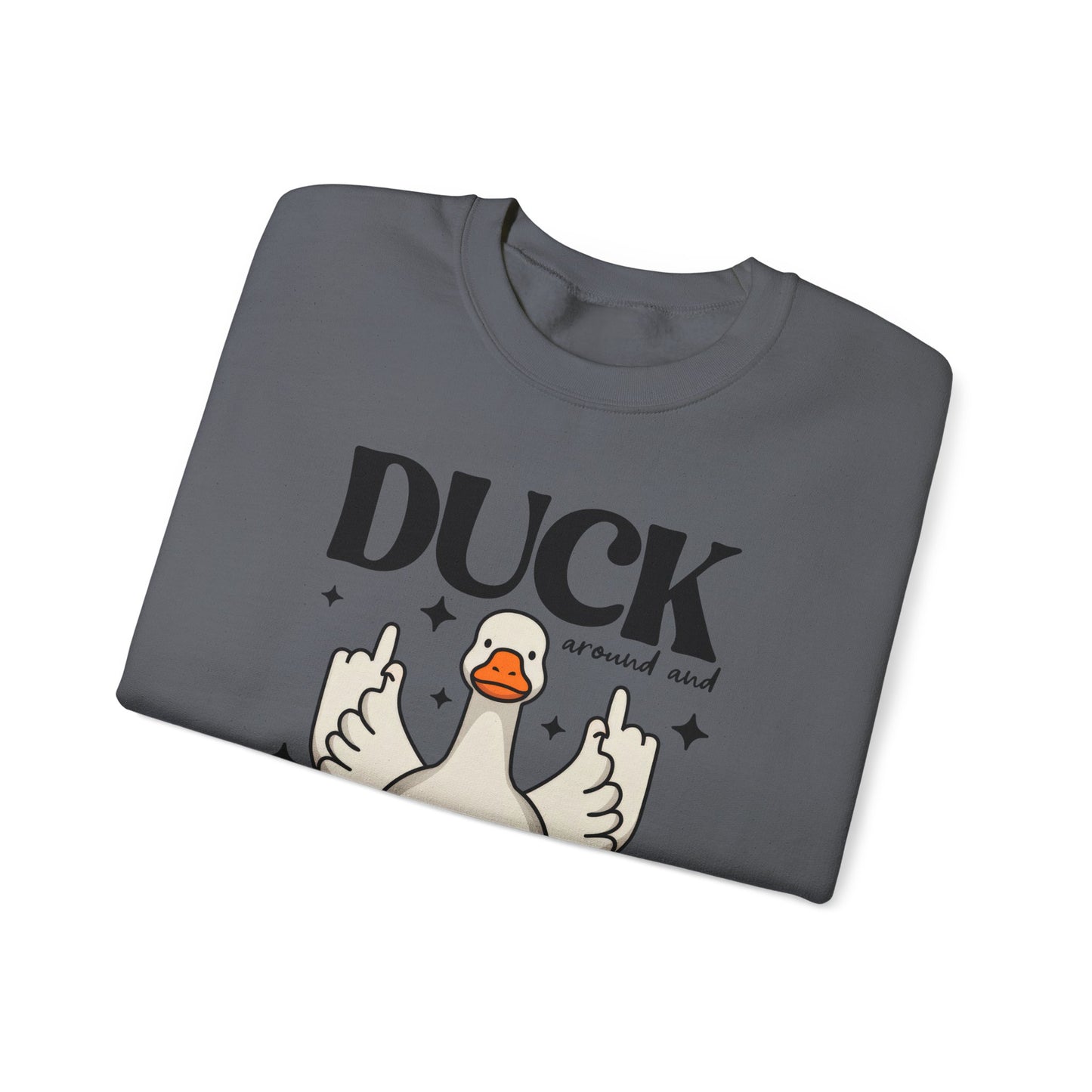 Whimsical Duck Graphic Sweatshirt - Fun Cozy Apparel for Animal Lovers, Ideal Gift for Birthdays, Holidays, Casual Wear, Funny Gift