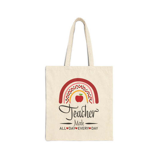 Teacher Tote Bag, Canvas Shopping Bag, Eco-Friendly Bag, Gift for Teachers, School Supplies Carrier, Reusable Tote