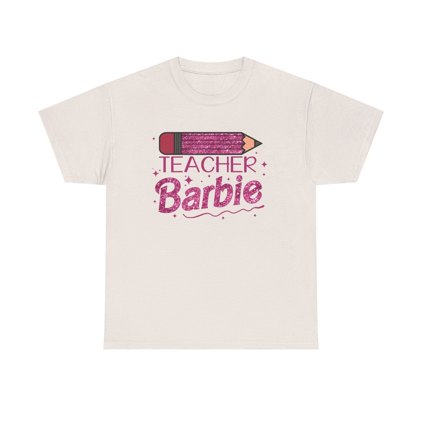 Pink Glittery Pencil Teacher Barbie T-Shirt