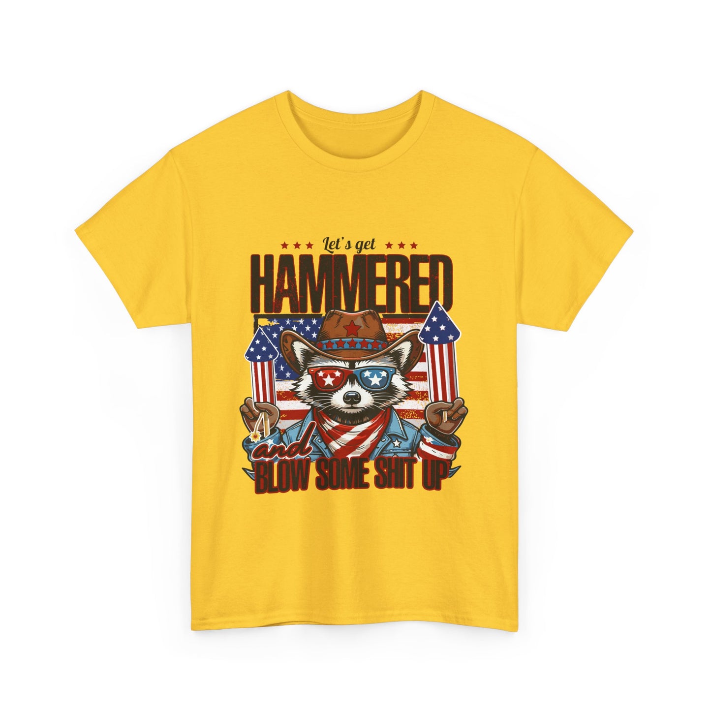 Patriotic Let's Get Hammered! American Party Raccoon Shirt