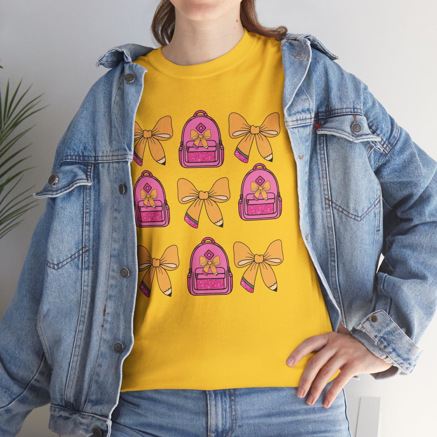 Cute Bow and Backpack Tee - Fun, Comfortable Unisex T-Shirt, Perfect for School Days, Gifts for Kids, Back to School, Casual Wear, [...]