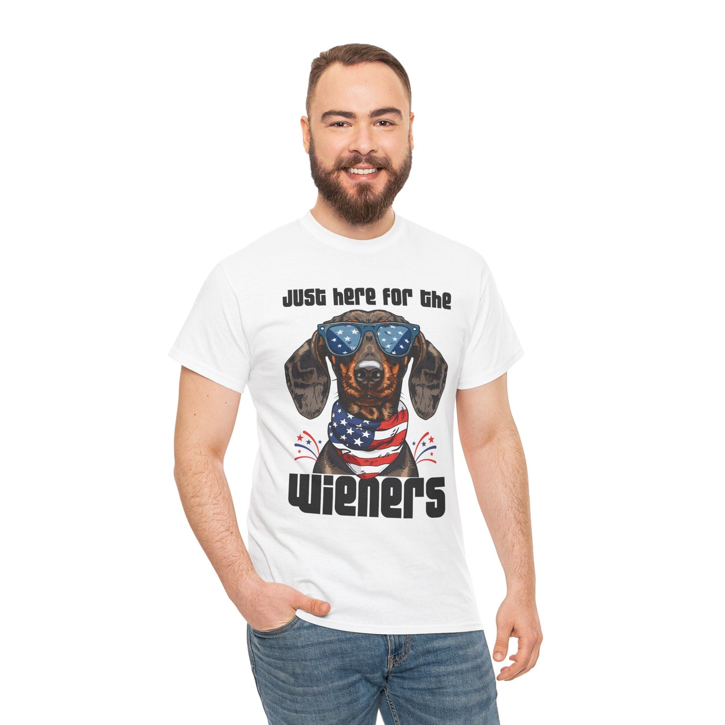 Just Here for the Wieners Fourth of July Tee