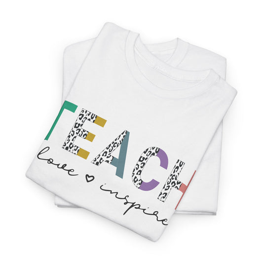 Cheeta Print Unisex Tee - Teach Love and Inspire Shirt