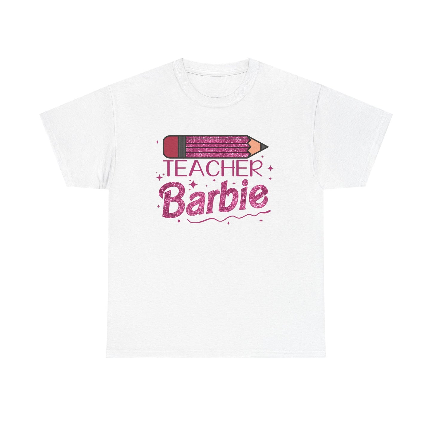 Pink Glittery Pencil Teacher Barbie T-Shirt