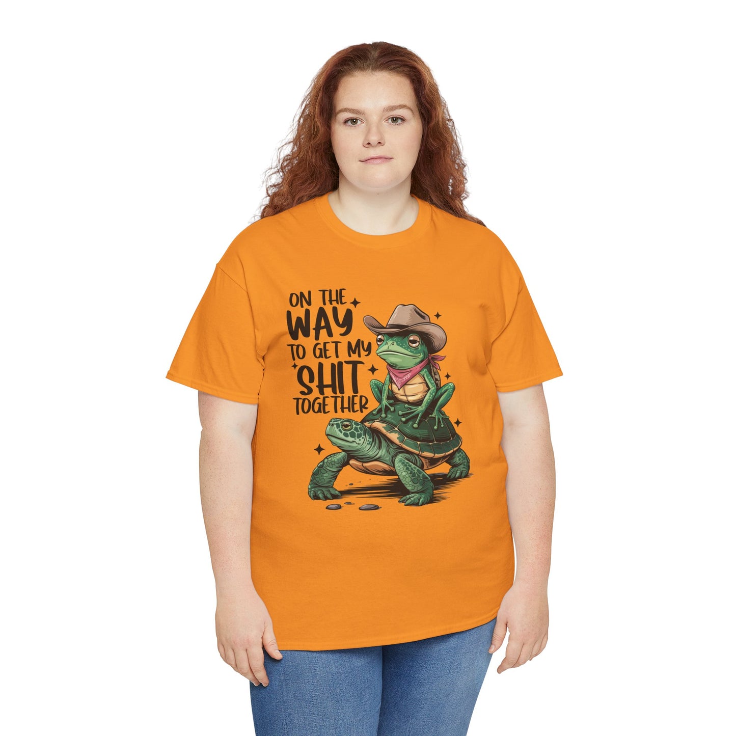 Graphic Tee - Frog Riding a Turtle On My Way To Get My Shit Together Tshirt