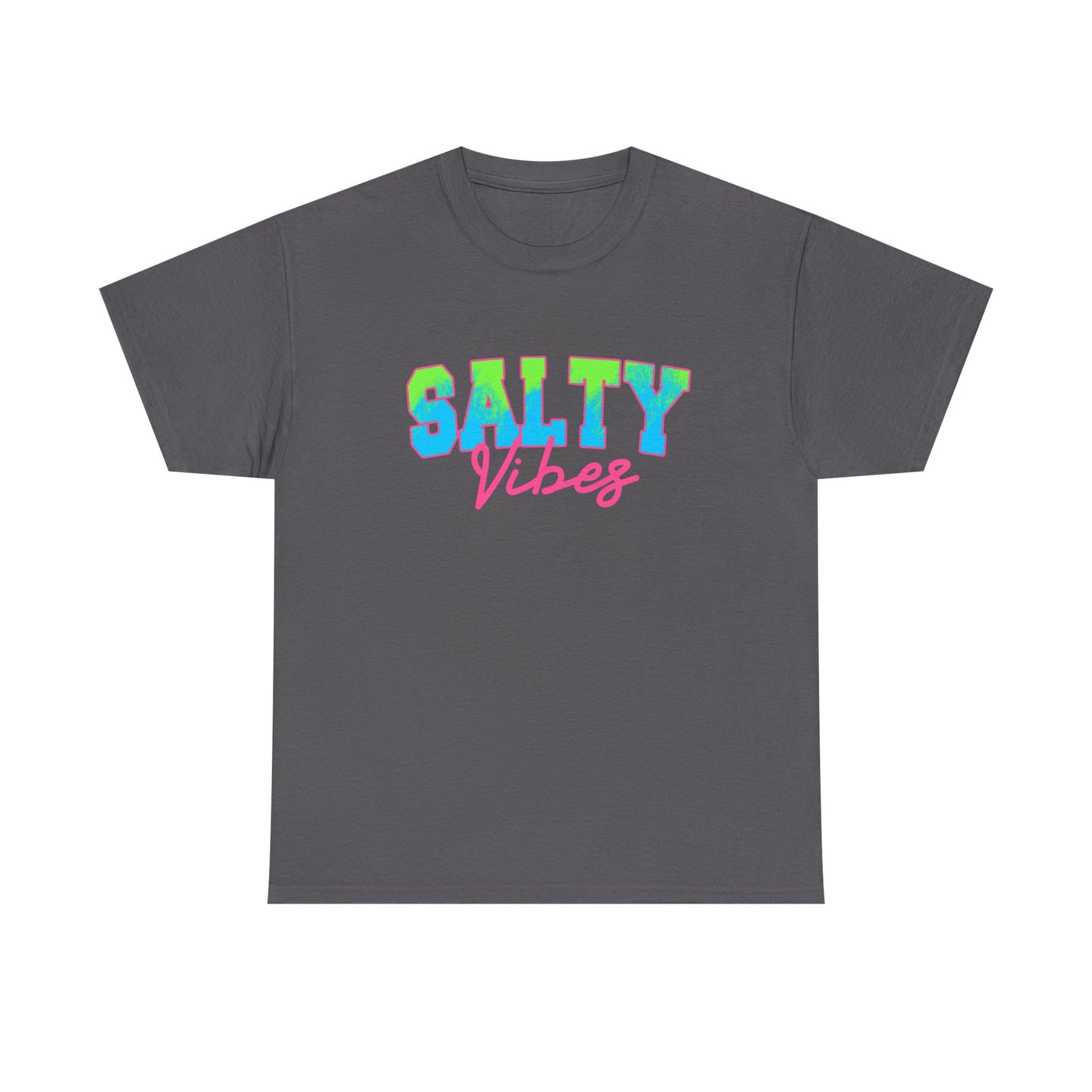 Salty Vibes Unisex Heavy Cotton Tee | Casual Summer Shirt, Beachwear, Gift for Friends, Ocean Lover, Graphic Tee