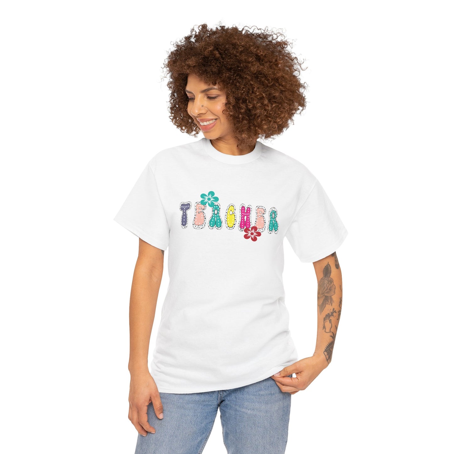Colorful Teacher Appreciation Unisex Heavy Cotton Tee, Gifts for Teachers, Back to School, Classroom Fun, Educational Apparel, Floral [...]