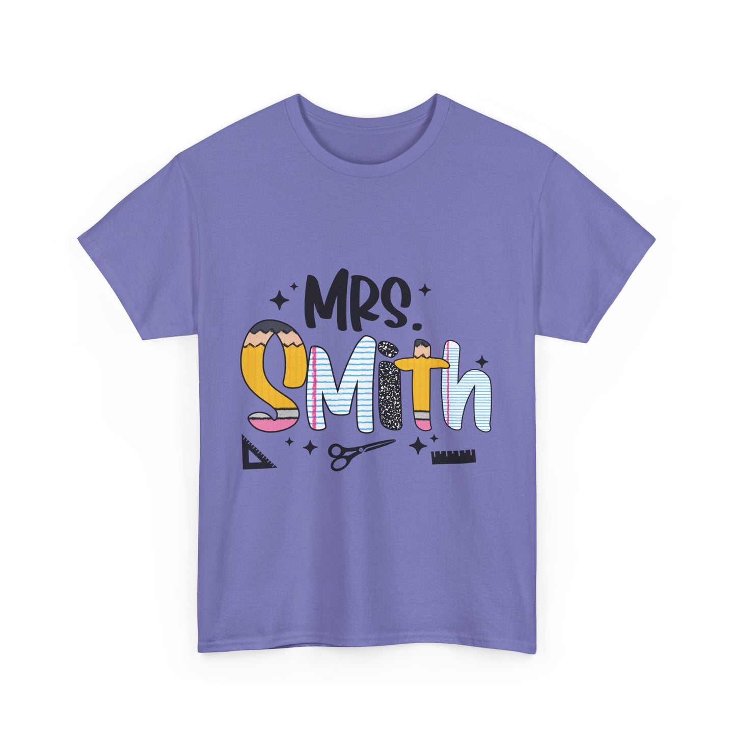 Custom Mrs. Smith Unisex Cotton Tee, Personalized Gift, Bridal Shower T-Shirt, Wedding Celebration, Newlywed Gift