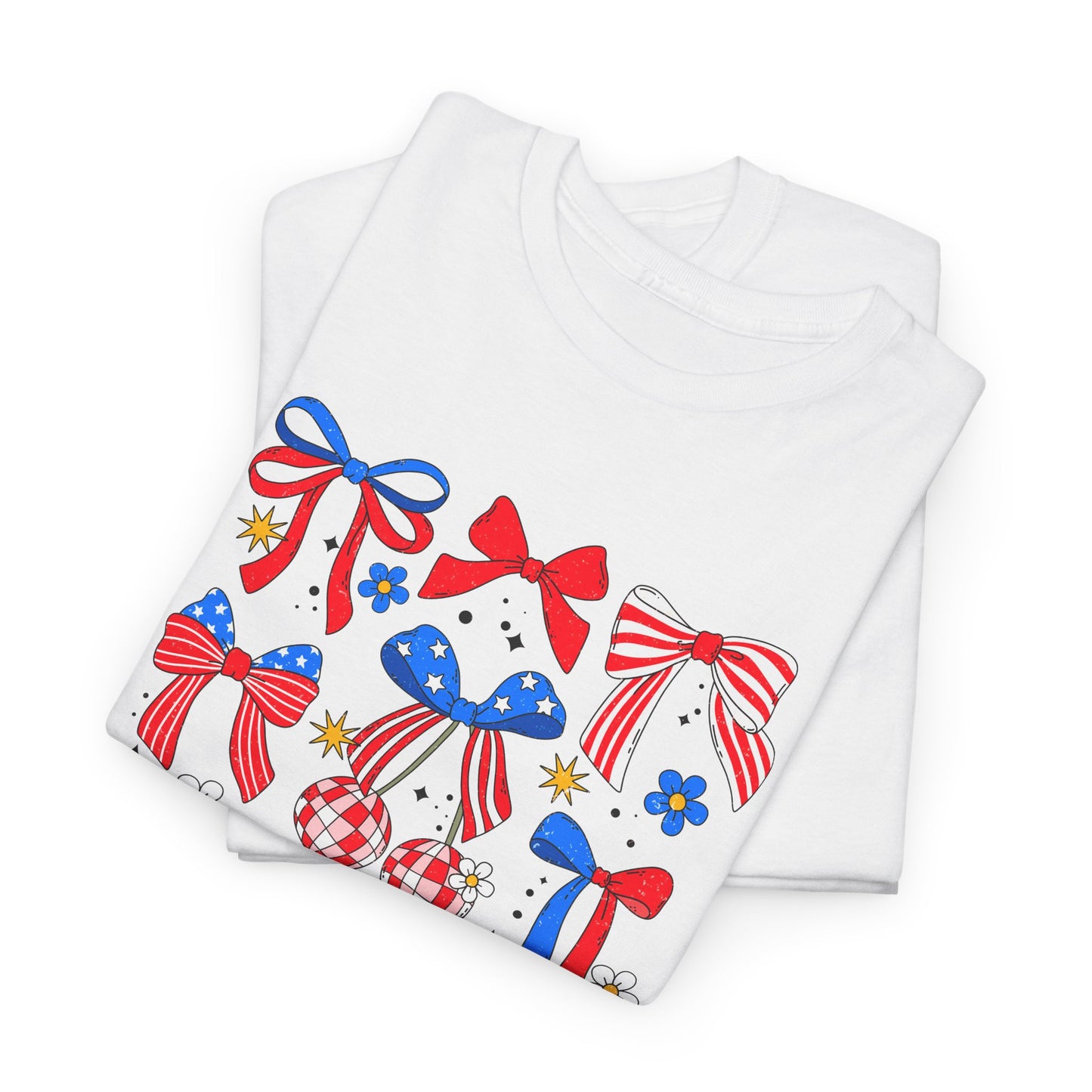 Patriotic Bow Graphic Tee for Independence Day