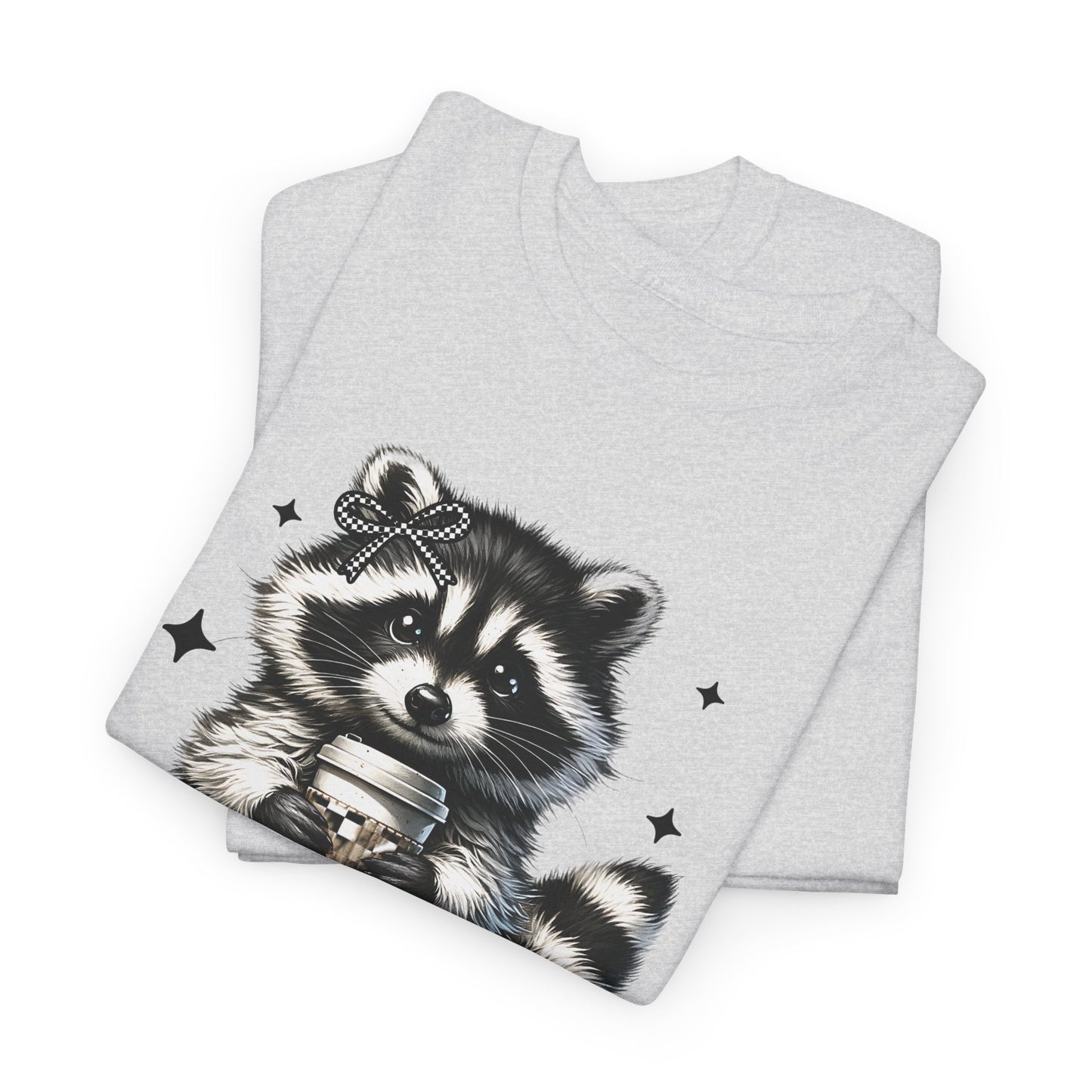 Cute Raccoon Graphic Tee, Unisex Cotton Shirt, Animal Lover Gift, Casual Wear, Fun Nature Tee, Birthday Present, Everyday Style