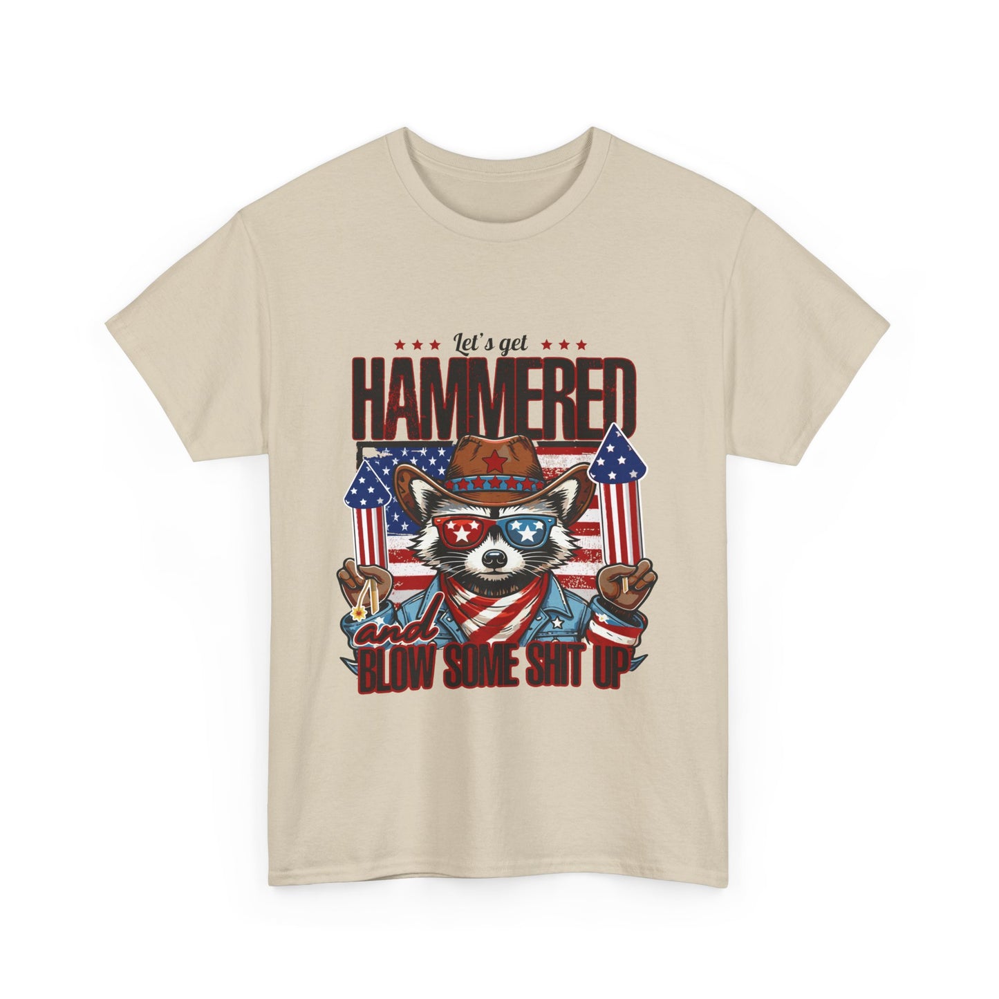 Patriotic Let's Get Hammered! American Party Raccoon Shirt