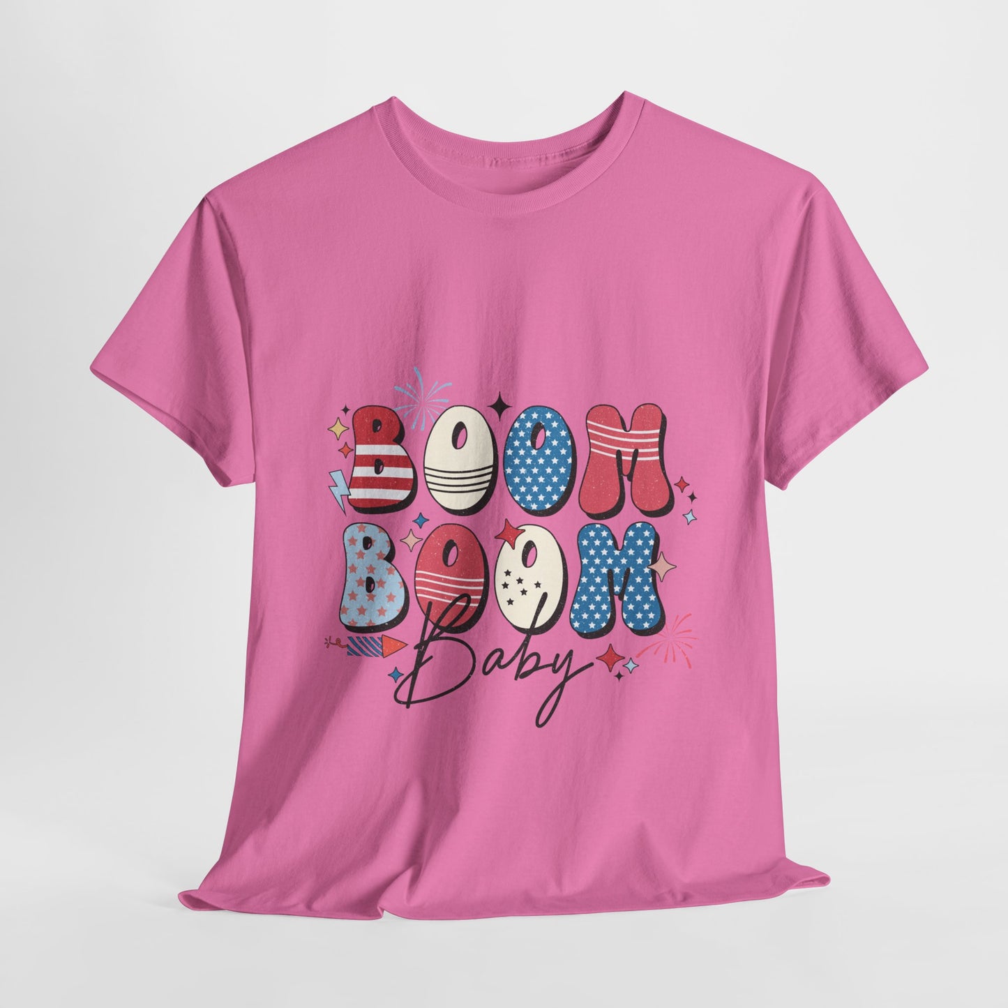 Celebrate Independence Day T-Shirt, Boom Boom Baby Tee, Fun Summer Shirt, Patriotic Apparel, Fourth of July Party Gift