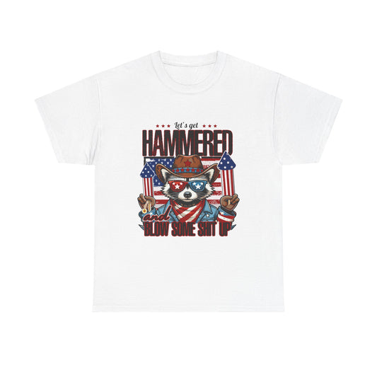 Patriotic Let's Get Hammered! American Party Raccoon Shirt